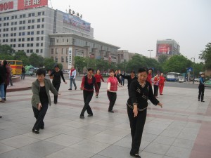 Tai_Chi_Chuan-china1 Tai chi is regularly practiced in streets and parks in China.