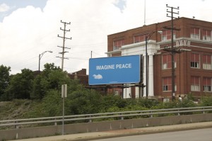 img_7058 The imagine peace billboard in downtown Youngstown, Ohio